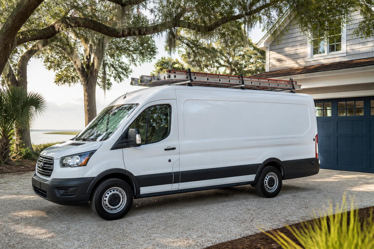 Masonboro Garage Door Repair service van in a Wilmington driveway